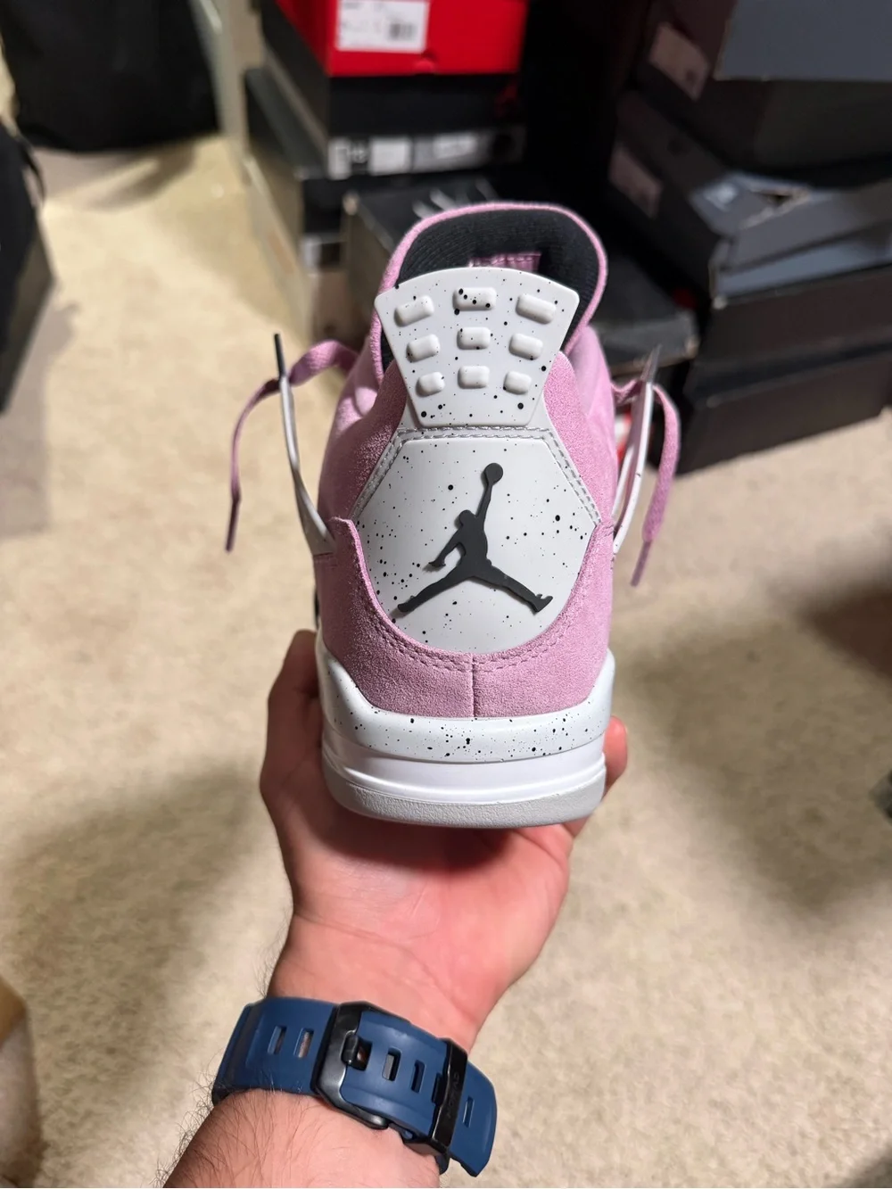 Jordan 4 Retro ‘Orchid’ Suede Mid Top Sneakers Men’s AQ9129-501